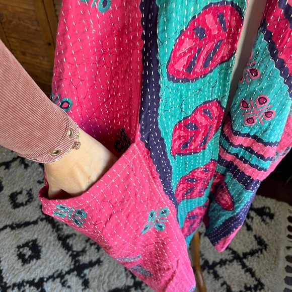 Kantha Bae Gaia Colorful Floral Kimono NWOT OS - Picture 8 of 16